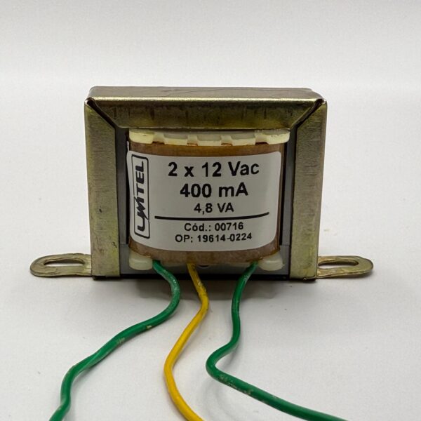 TRANSFORMADOR LAMINADO 12+12V 400MA 3 FIOS