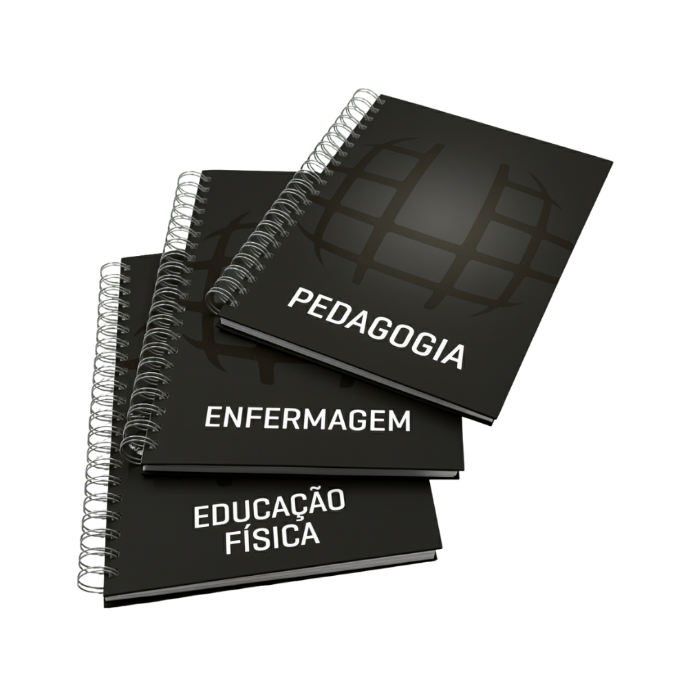 CADERNO COMPACTO PRETO - 17 x 24 CM: PERSONALIZÁVEL POR CURSO