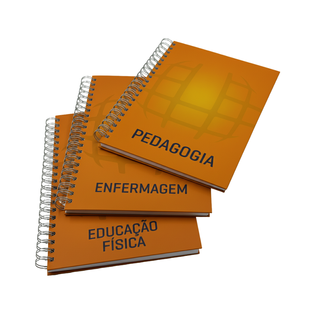 CADERNO COMPACTO LARANJA - 17 x 24 CM: PERSONALIZÁVEL POR CURSO