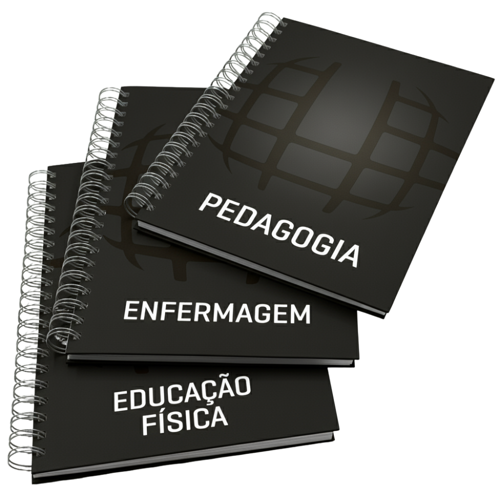 CADERNO UNIVERSITARIO PRETO – 20 x 27,5 CM: PERSONALIZÁVEL POR CURSO