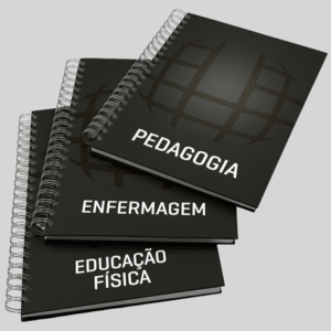CADERNO UNIVERSITÁRIO PRETO – 20 x 27,5 CM: PERSONALIZÁVEL POR CURSO