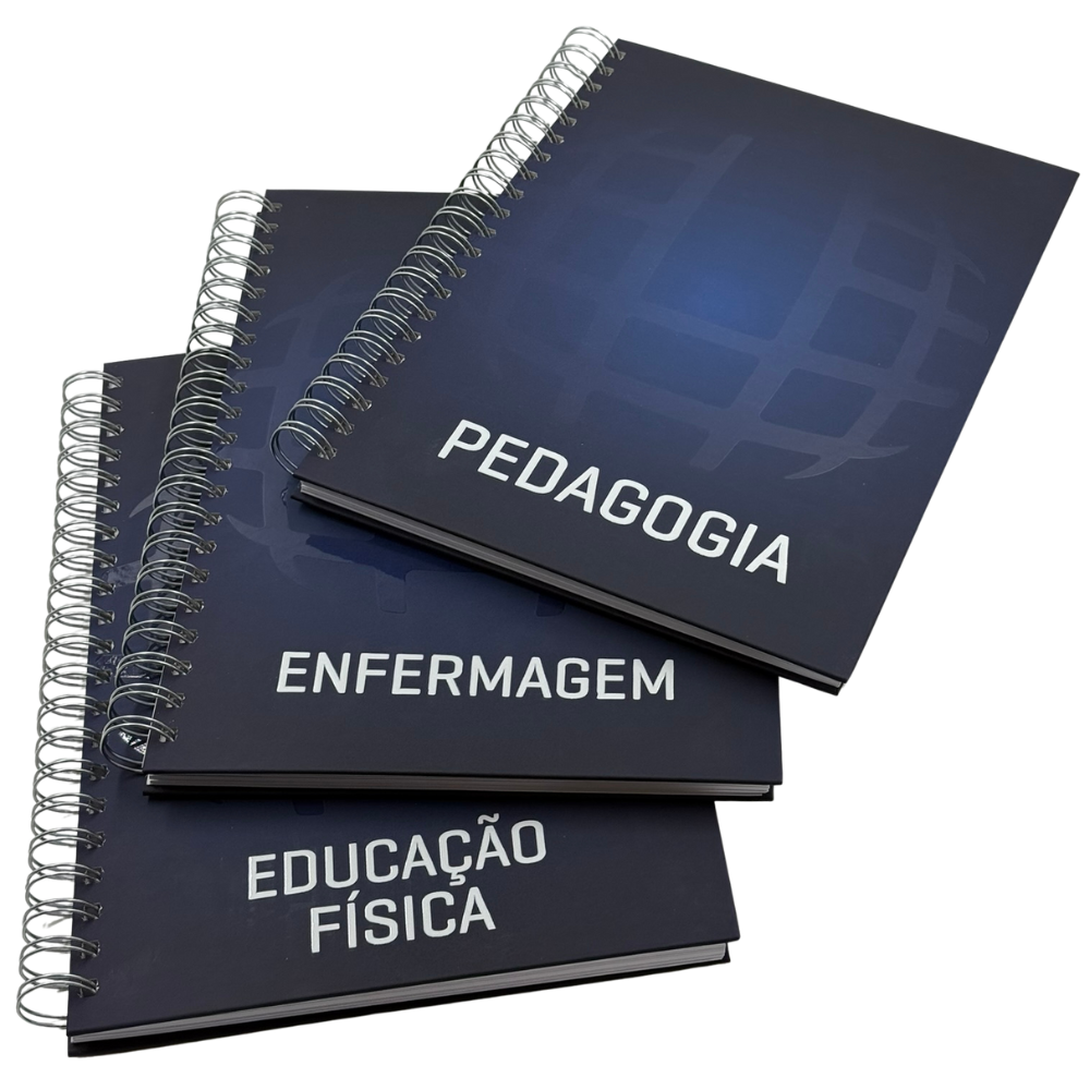 CADERNO UNIVERSITARIO AZUL – 20 x 27,5 CM: PERSONALIZÁVEL POR CURSO