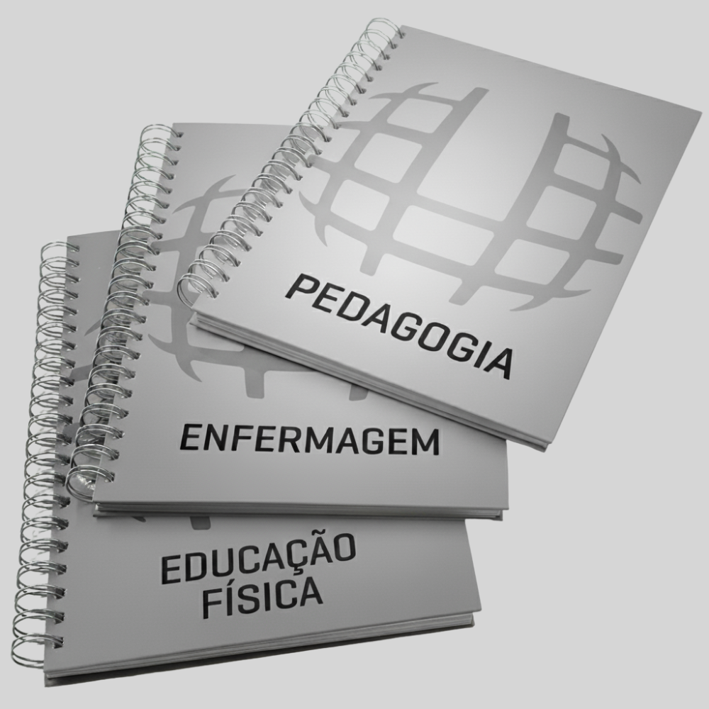 CADERNO UNIVERSITÁRIO CINZA – 20 x 27,5 CM: PERSONALIZÁVEL POR CURSO