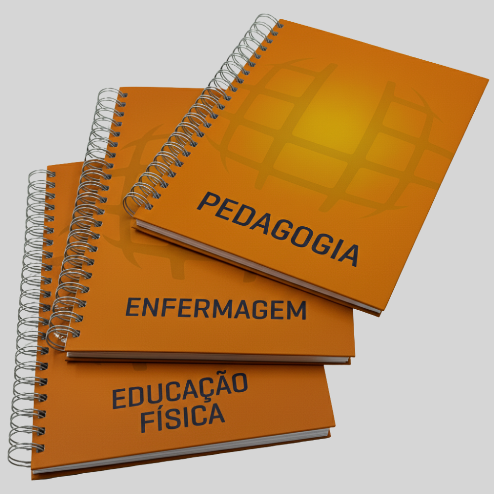 CADERNO UNIVERSITÁRIO LARANJA – 20 x 27,5 CM: PERSONALIZÁVEL POR CURSO