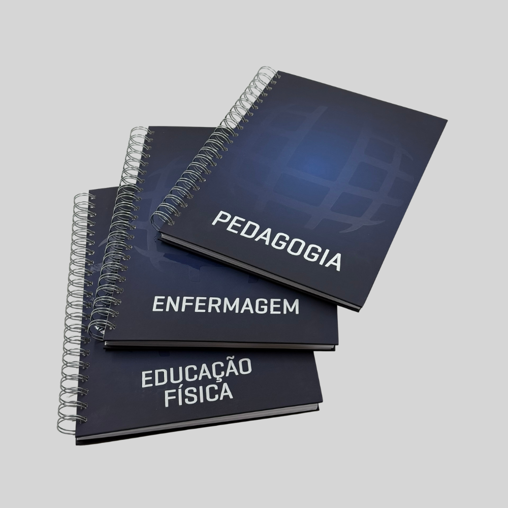 CADERNO COMPACTO AZUL - 17 x 24 CM: PERSONALIZÁVEL POR CURSO