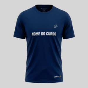 CAMISETA UNISSEX ALGODÃO EGÍPCIO AZUL MARINHO – PERSONALIZÁVEL POR CURSO