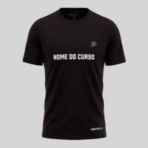 CAMISETA UNISSEX ALGODÃO EGÍPCIO PRETA – PERSONALIZÁVEL POR CURSO