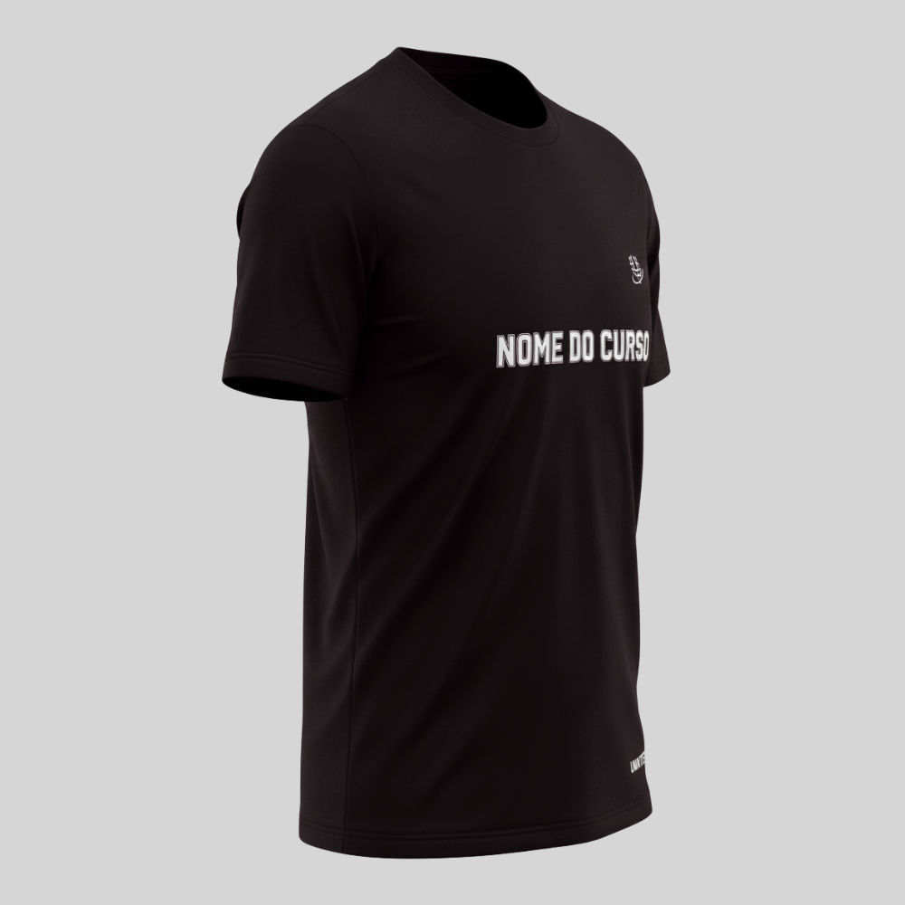 CAMISETA UNISSEX ALGODÃO EGÍPCIO PRETA – PERSONALIZÁVEL POR CURSO - Imagem 3