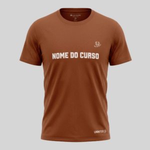 CAMISETA UNISSEX ALGODÃO EGÍPCIO MARROM – PERSONALIZÁVEL POR CURSO