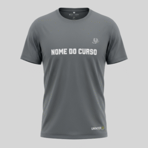 CAMISETA UNISSEX ALGODÃO EGÍPCIO CINZA – PERSONALIZÁVEL POR CURSO