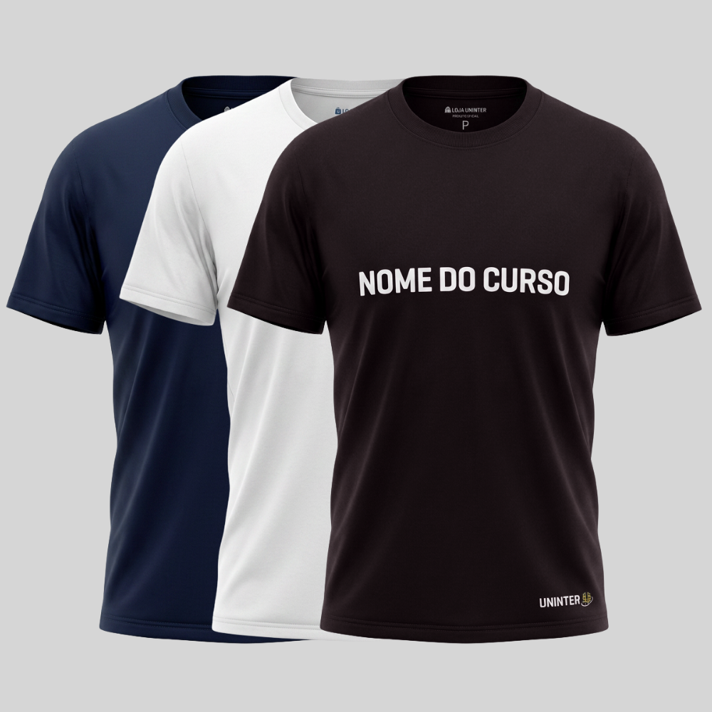 CAMISETA MASCULINA UNIVERSITÁRIA – PERSONALIZÁVEL POR CURSO