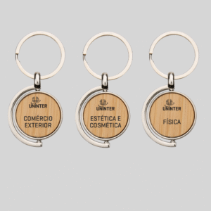 CHAVEIRO DE BAMBU GIRATÓRIO – PERSONALIZÁVEL POR CURSO