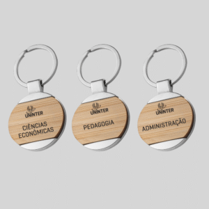 CHAVEIRO METAL COM BAMBU – PERSONALIZÁVEL POR CURSO