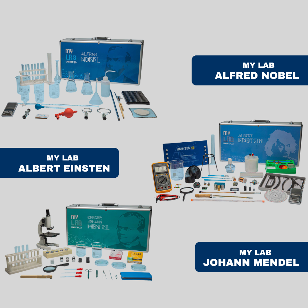 COMBO LABORATÓRIO DE PRÁTICA - MY LAB ALFRED NOBEL + MY LAB ALBERT EINSTEN + JOHANN MENDEL
