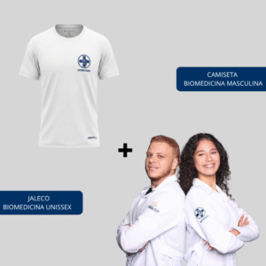 COMBO: CAMISETA BIOMEDICINA MASCULINA + JALECO BIOMEDICINA UNISSEX