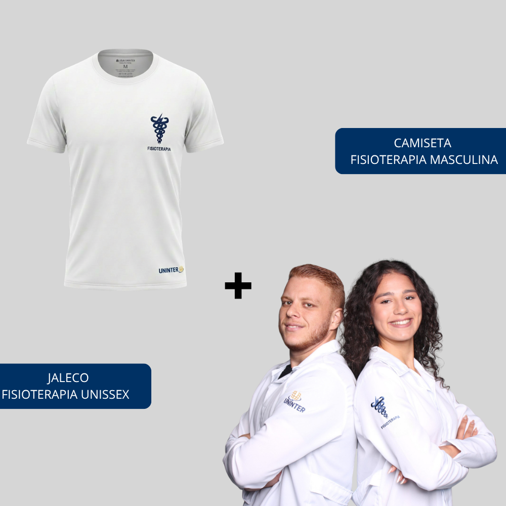 COMBO: CAMISETA FISIOTERAPIA MASCULINA + JALECO FISIOTERAPIA UNISSEX