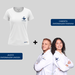 COMBO: CAMISETA ENFERMAGEM FEMININA + JALECO ENFERMAGEM UNISSEX
